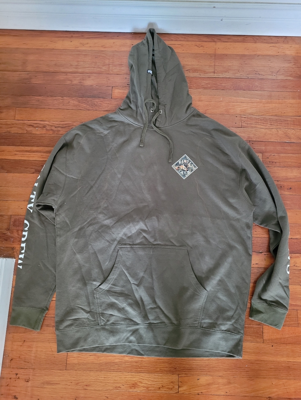 Salty Crew Tippet Shores Fill Hooded Fleece - Army NWOT 3XL